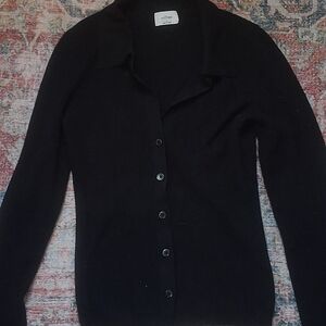 Wilfred Black Button-Up Sweater